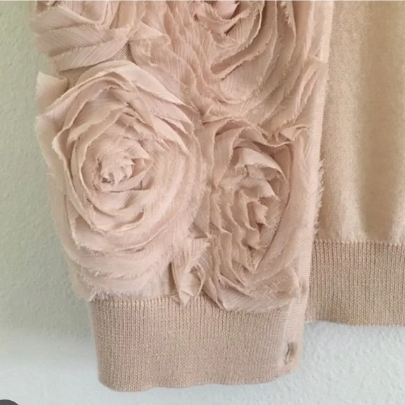 Ann Taylor LOFT rose chiffon cardigan - Picture 3 of 3